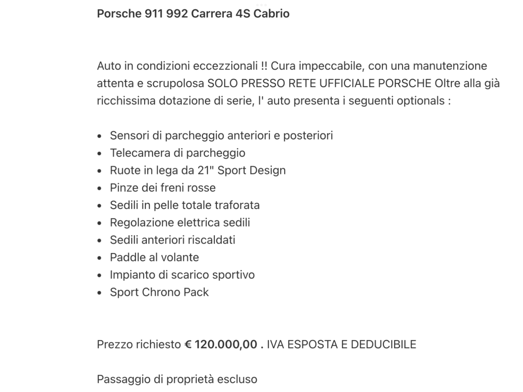 PORSCHE 911 992 CABRIO 3.0 CARRERA 4 S