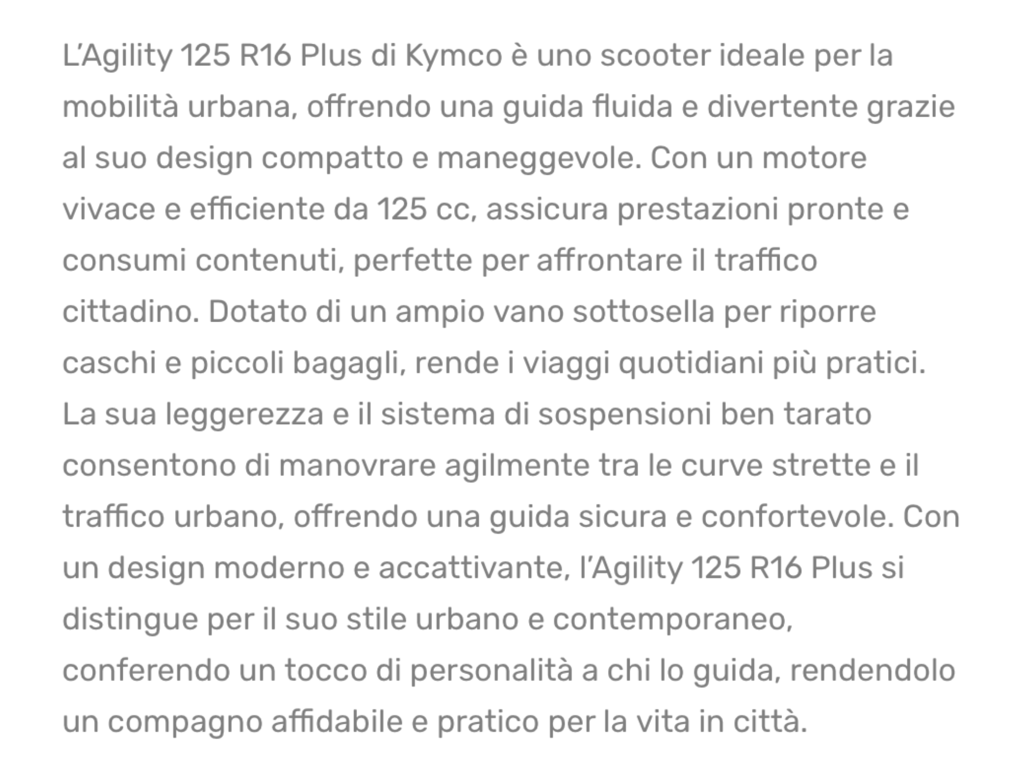 KYMCO  AGILITY  SCOOTER 125 R 16 PLUS