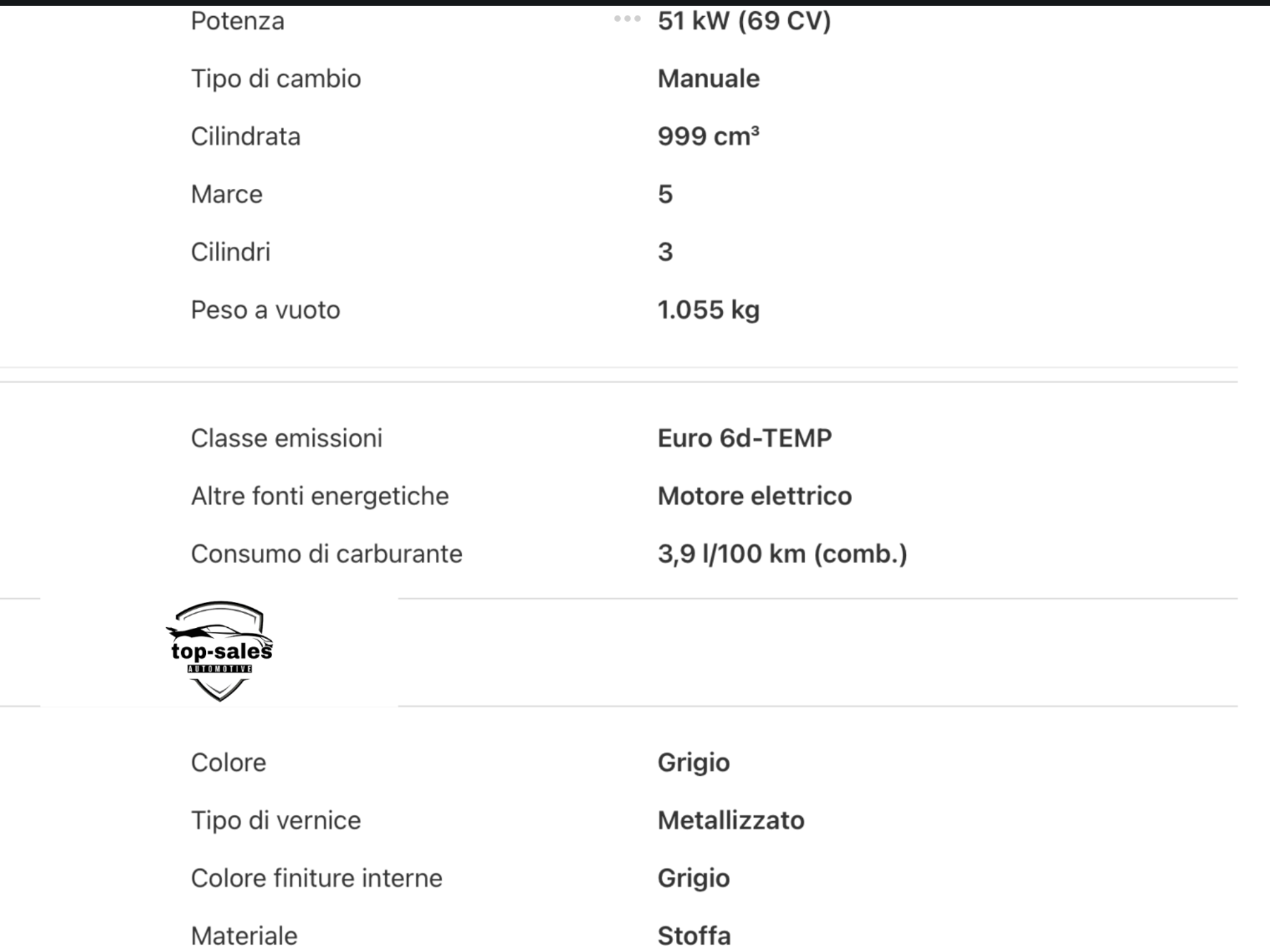 FIAT PANDA 1.0 FIREFLY  HYBRID PERFETTA