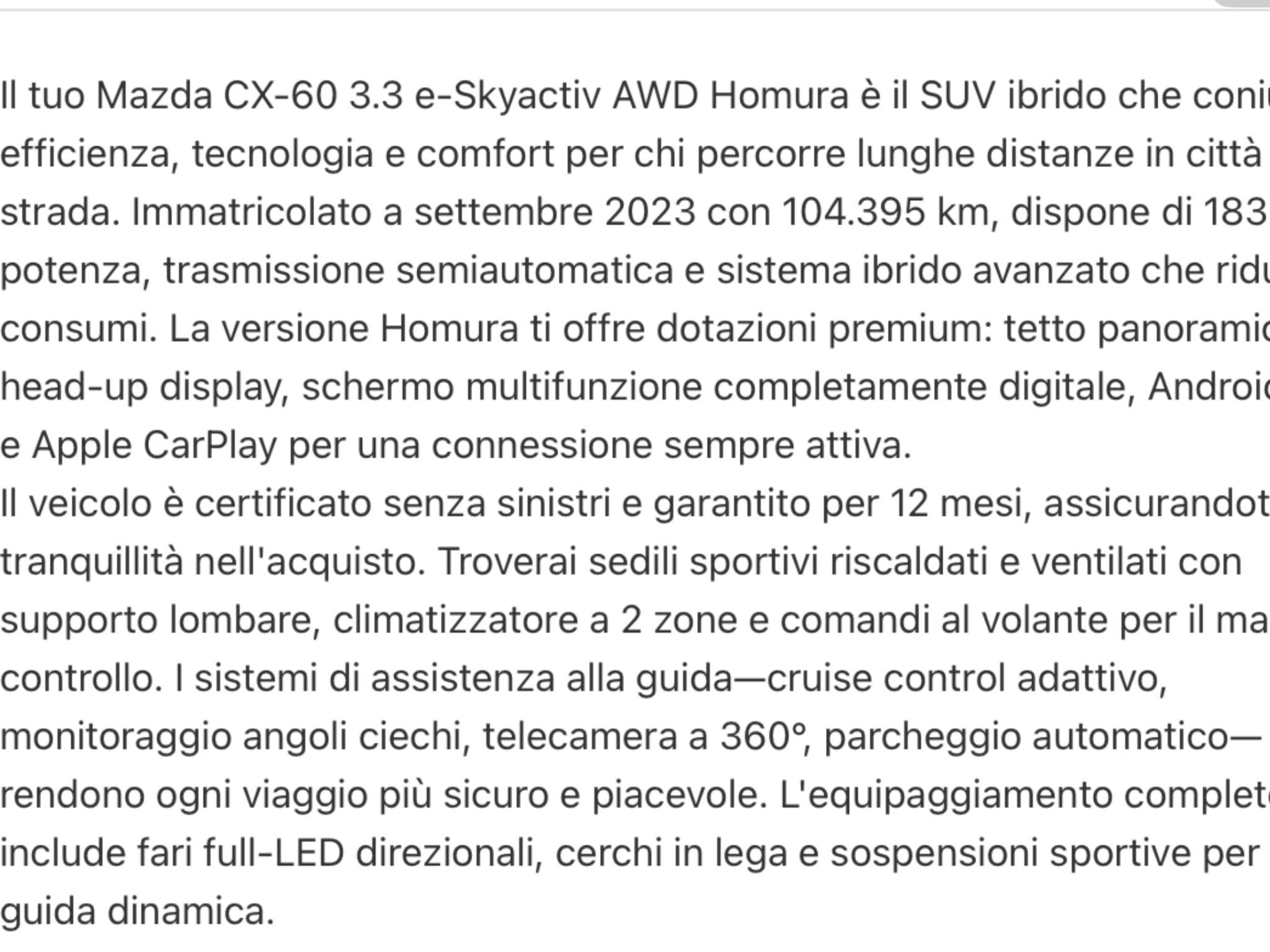 MAZDA CX- 60 3.3 e- SKYACTIV AWD HOMURA 4×4