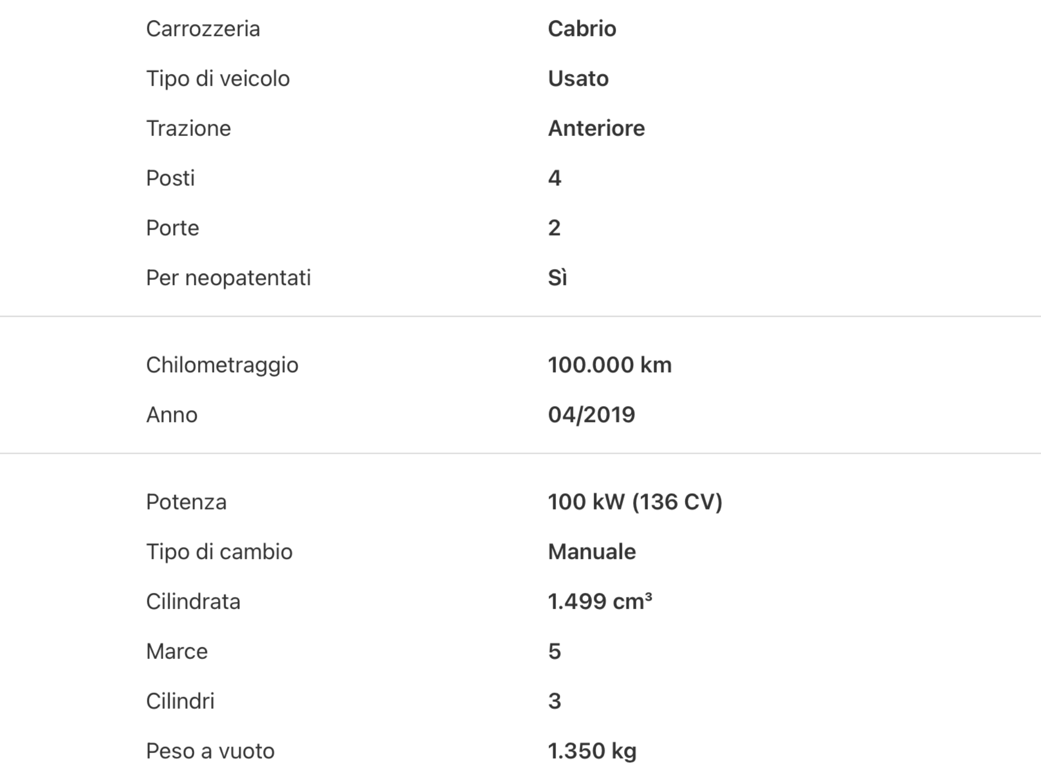 MINI  COOPER CABRIO 1.5 BENZINA PERFETTA