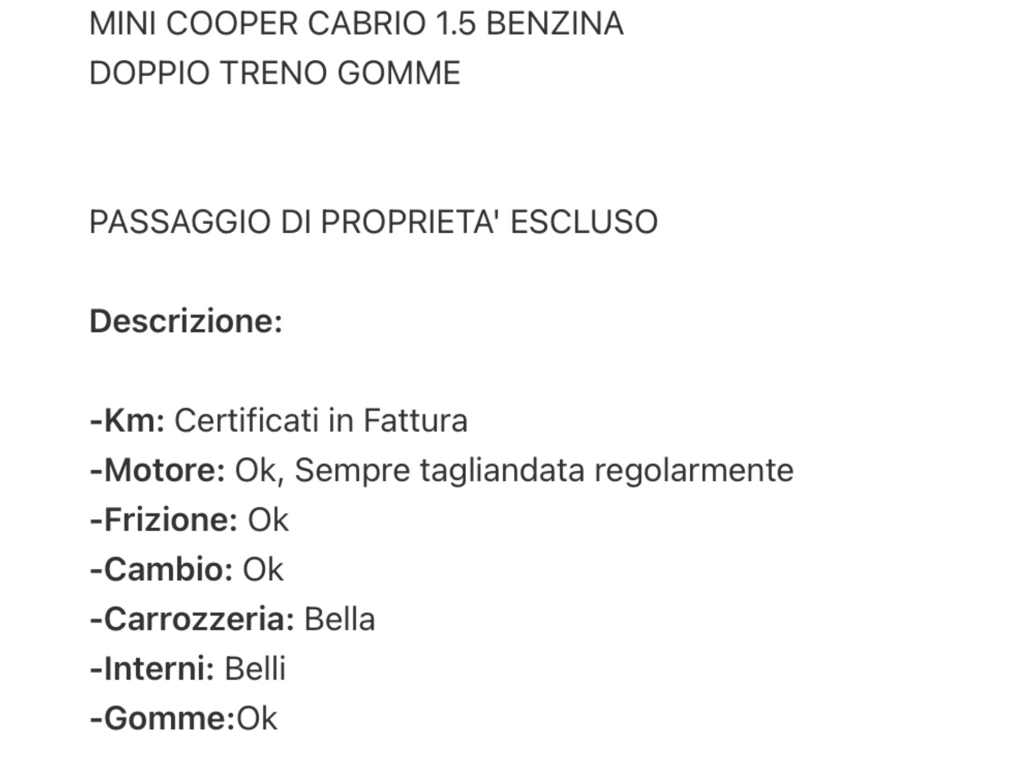 MINI  COOPER CABRIO 1.5 BENZINA PERFETTA