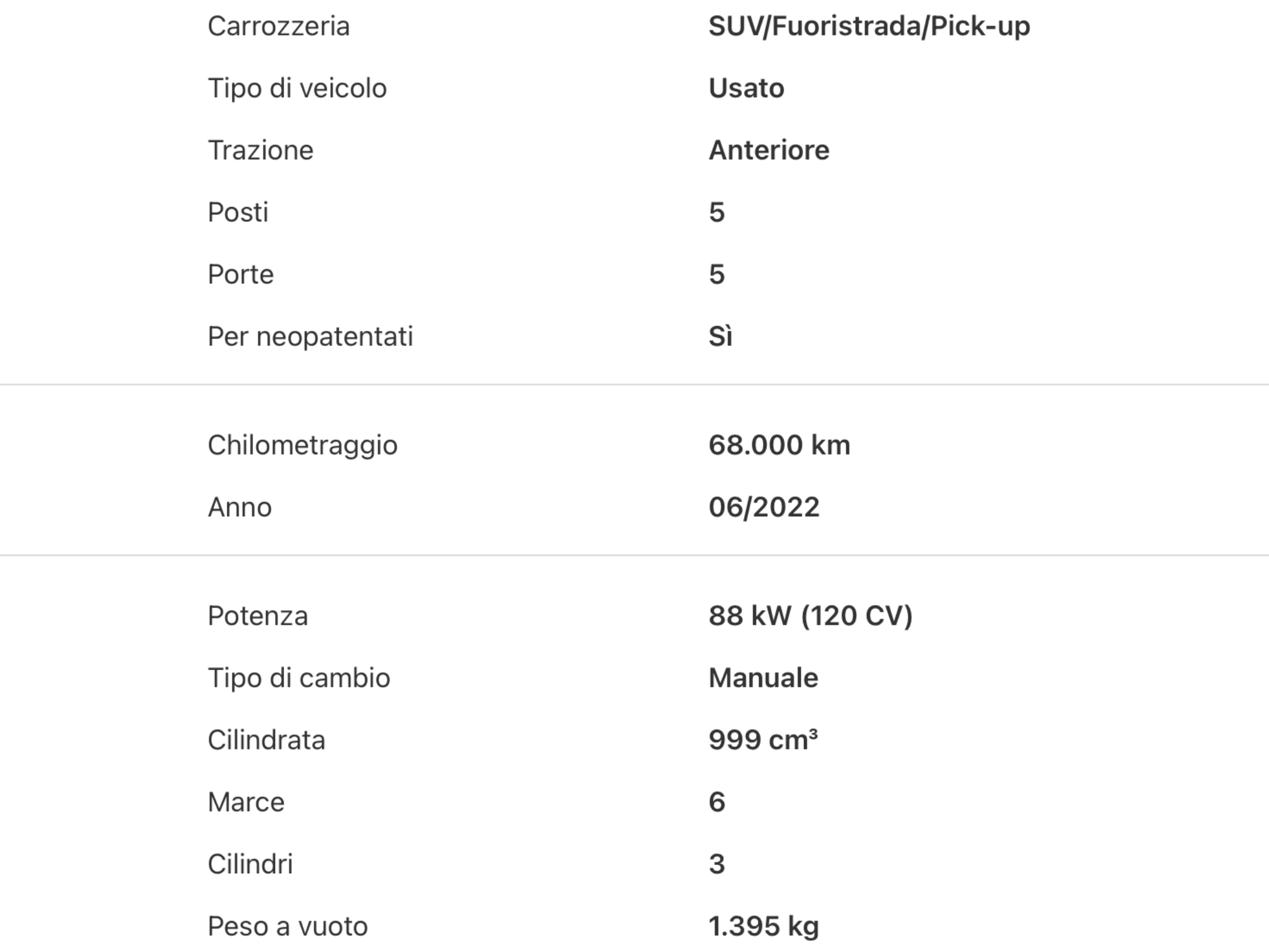 JEEP RENEGADE  1.0 T3 LONGITUDE  2WD