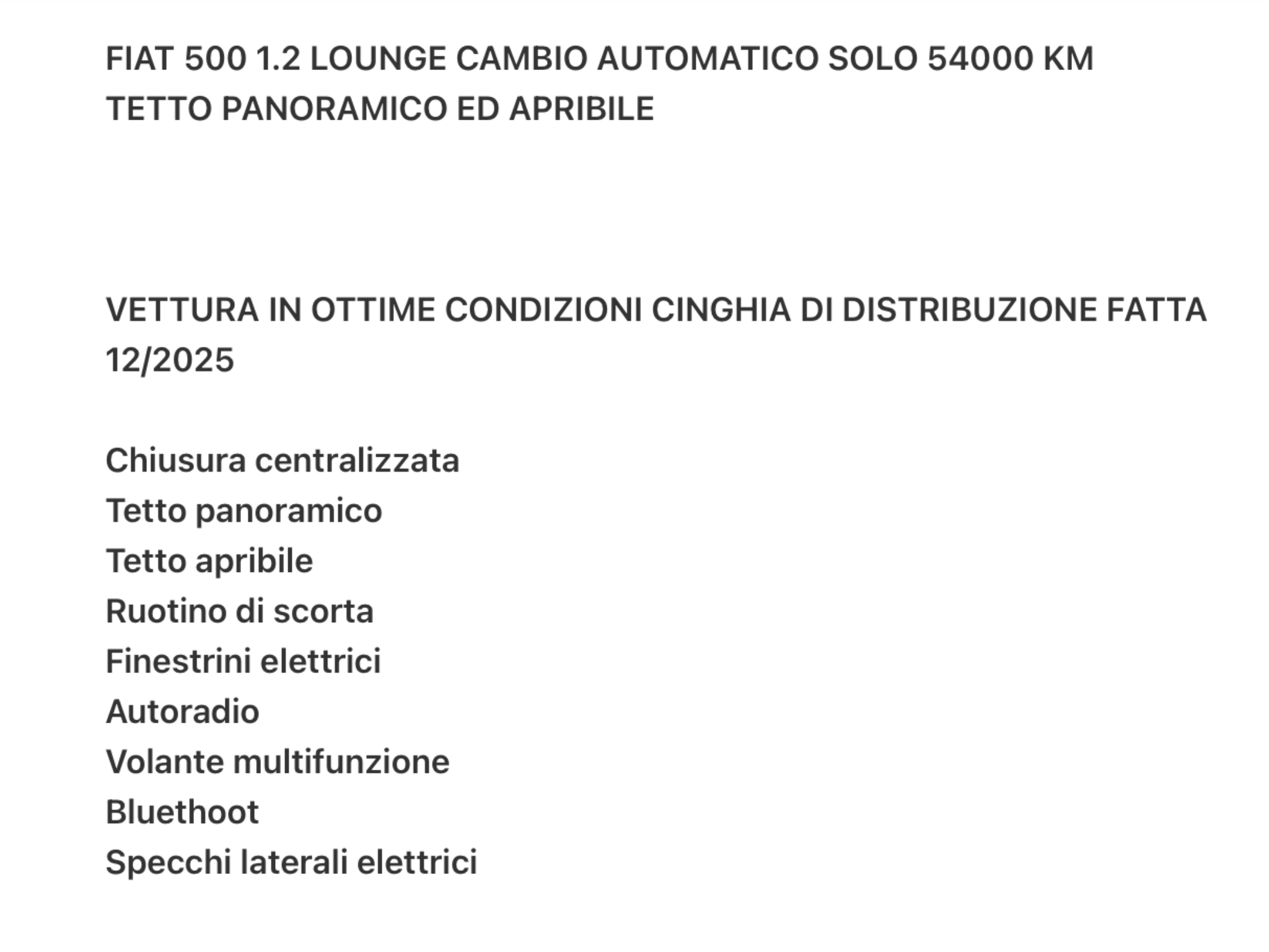 FIAT 500  LOUNGE 1.2 AUTOMATICA