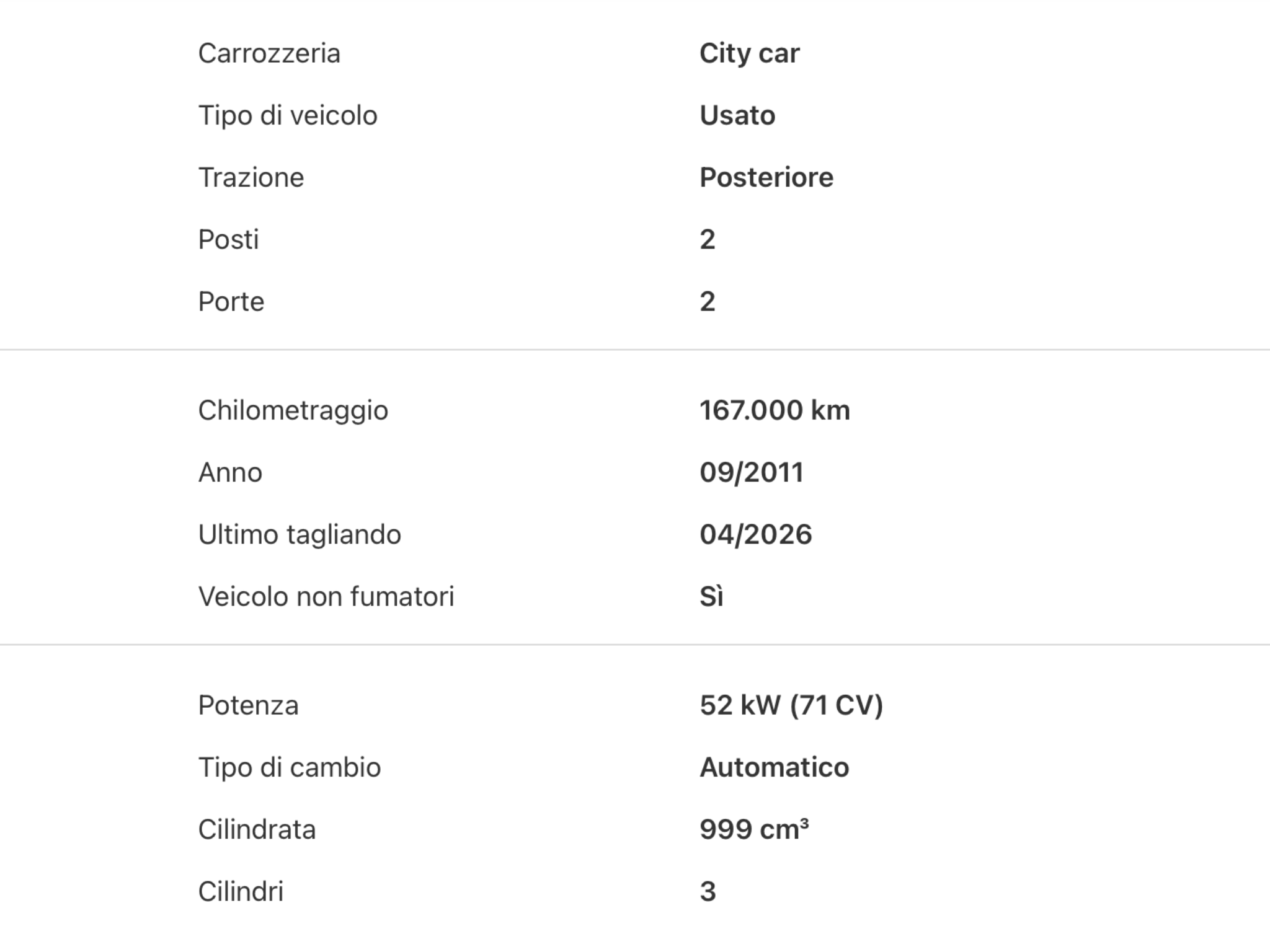 SMART FOR TWO 1.0 MHD PULSE  71 CV