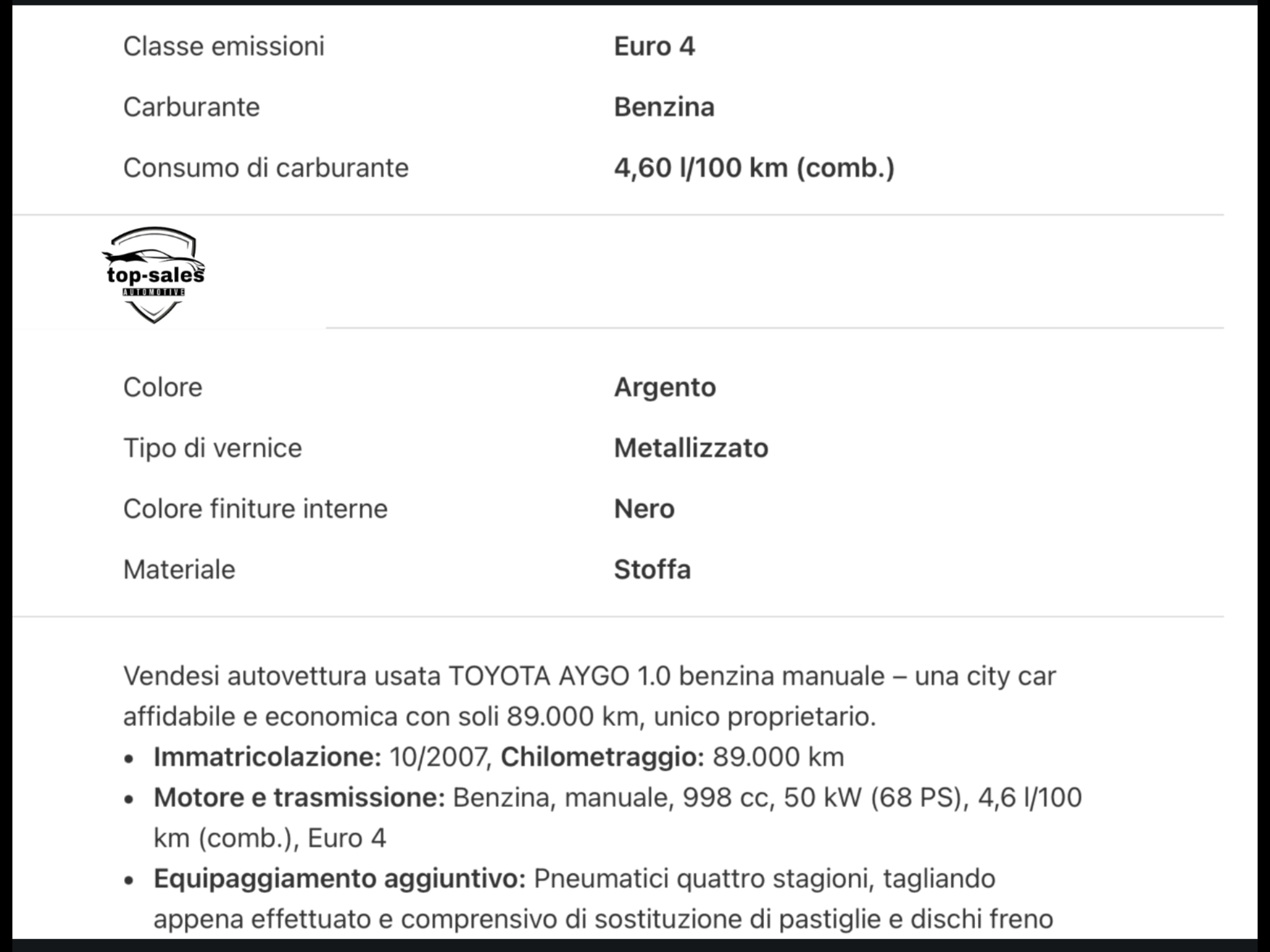 TOYOTA AYGO  1.0 PERFETTA SI NEOPATENTATI.