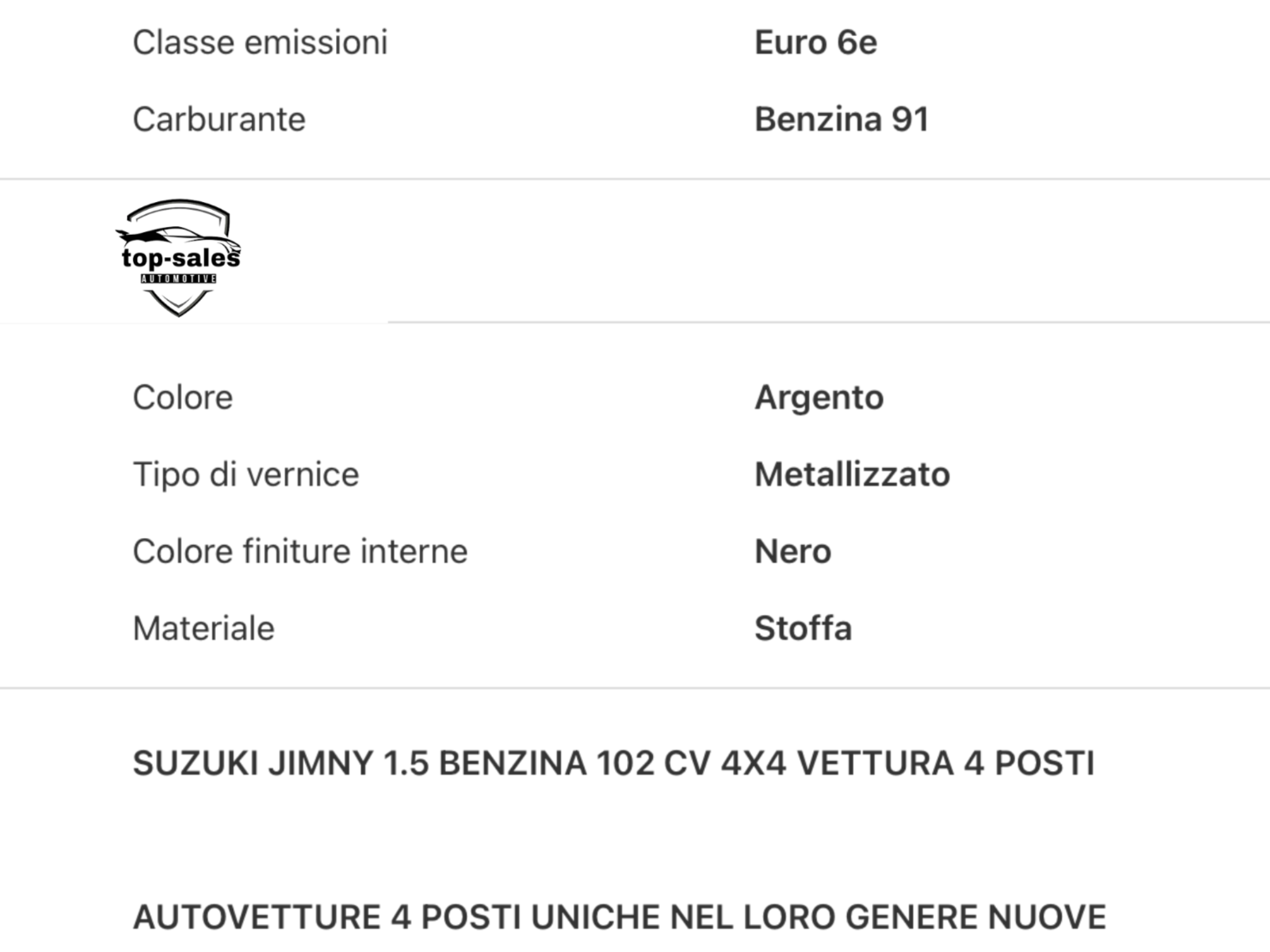 SUZUKI JIMNI 1.5 4×4  ALL GRIP NUOVA