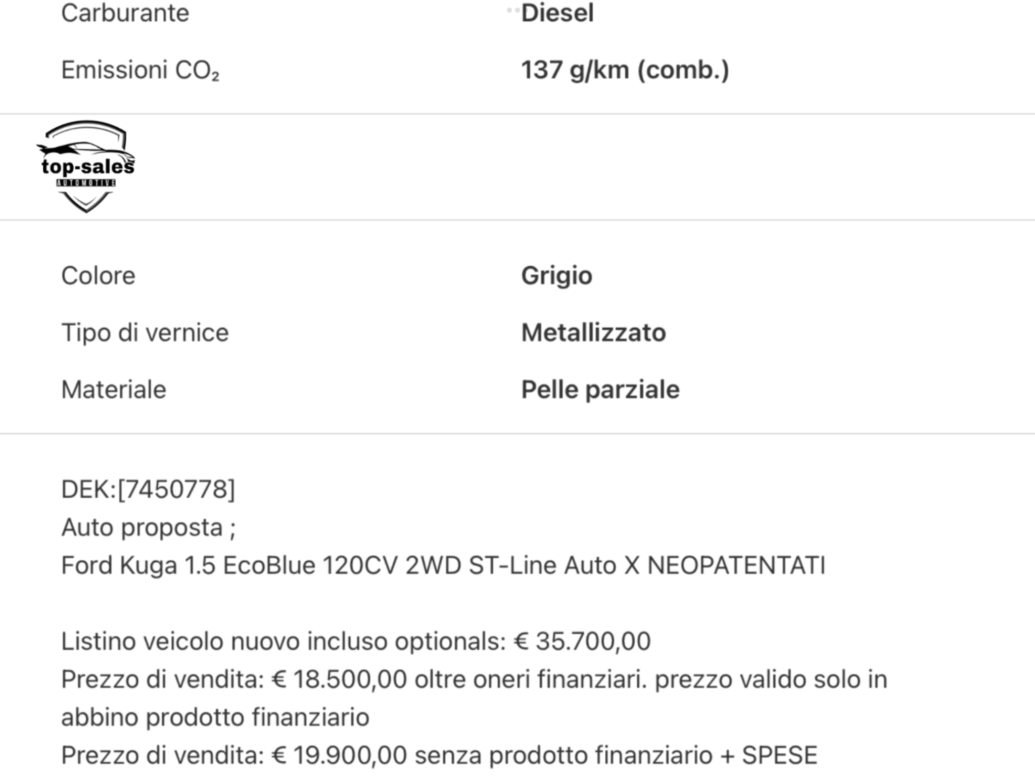 FORD KUGA 1.5 ECO BLUE  SI NEOPATENTATI.