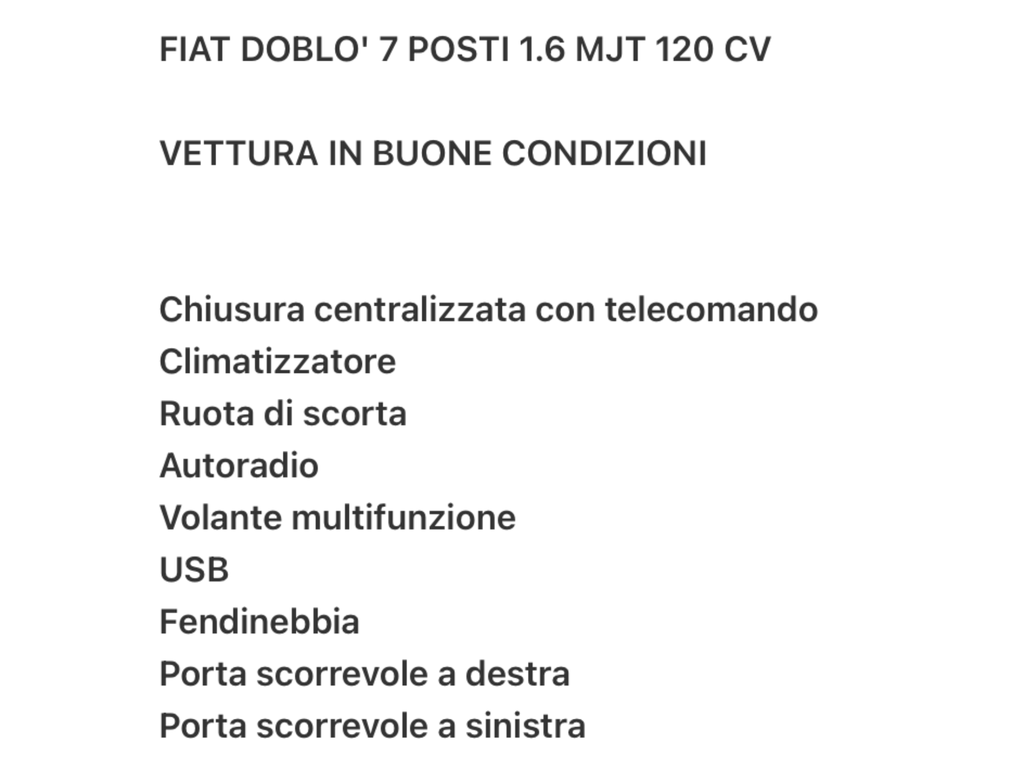 FIAT DOBLO  1.6 MJT  120 CV 7 POSTI PERFETTA
