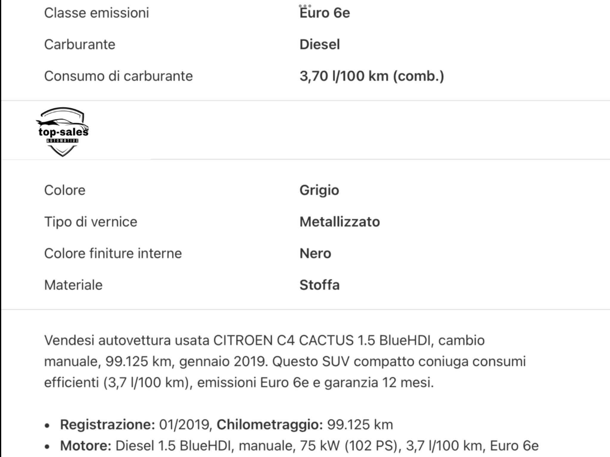 CITROËN C4 CACTUS 1.5 BLUE HDI PERFETTA